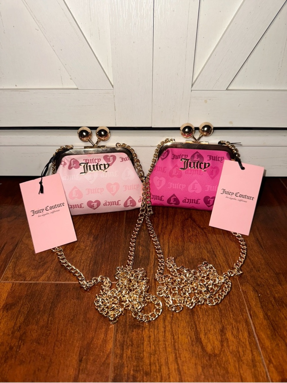 Juicy Couture Girls Just Wanna Have Fun Coinpurse Crossbody Bag Duo
